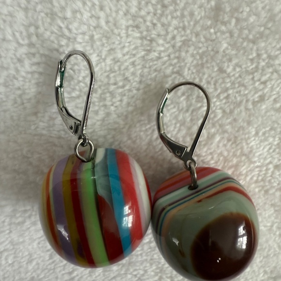 vintage Sobral pop art bullseye earrings, french back - Picture 3 of 3